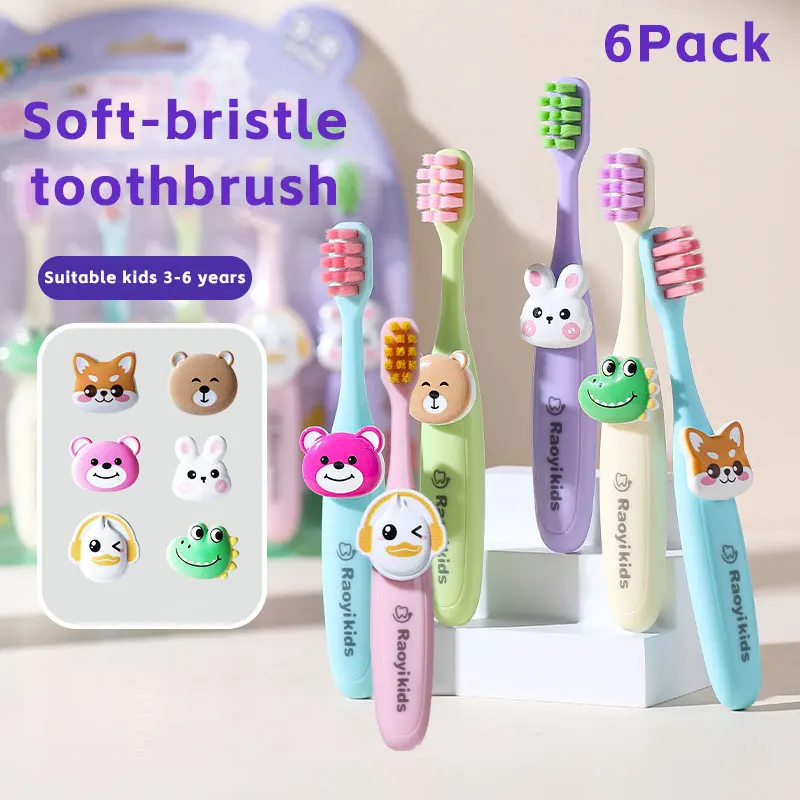 6PCS Children's Soft-Bristled Toothbrush- 3-6Y Kids Cute Animal Shape (Bear/Rabbit/Fox/Frog) Colorful Handle Fun Oral Care Tools
6PCS Children's Soft-Bristled Toothbrush- 3-6Y Kids Cute Animal Shape (Bear/Rabbit/Fox/Frog) Colorful Handle Fun Oral Care Tools