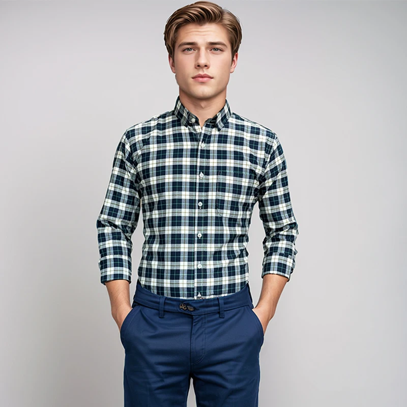 2024 New Cotton Oxford Shirts For Men's Long Sleeve Plaid Shirt Striped Male Business Casual White Shirt Man Designer Clothing
2024 New Cotton Oxford Shirts For Men's Long Sleeve Plaid Shirt Striped Male Business Casual White Shirt Man Designer Clothing