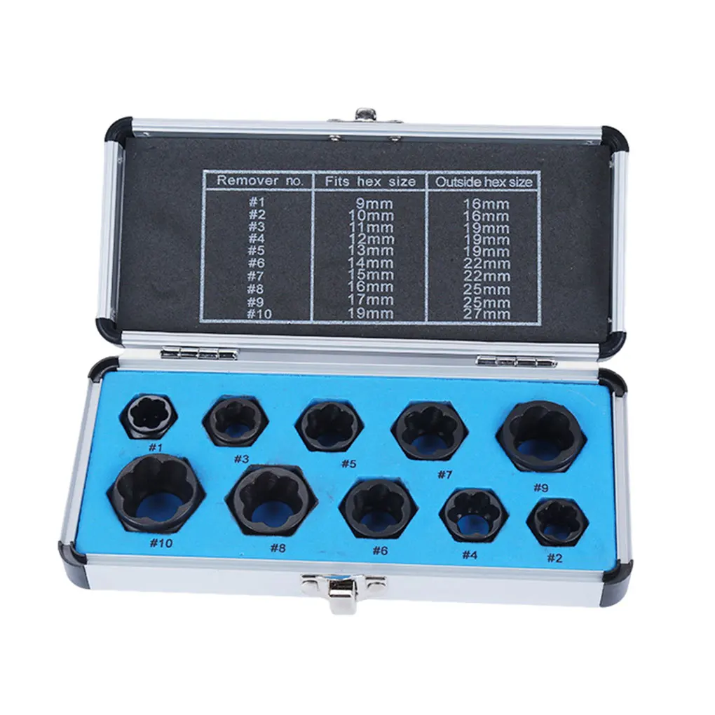 10pcs Metal Screw Remover Tool Kit Efficiently Extract Stripped Screws Free-spin And Deck Nut
10pcs Metal Screw Remover Tool Kit Efficiently Extract Stripped Screws Free-spin And Deck Nut