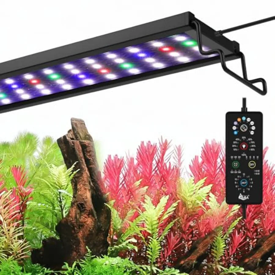 Aquarium Plant Light Full Spectrum LED Fish Tank Light IP68 Waterproof with 24/7 Natural Mode and DIY RGBW Mode, 9 Colors and 1
Aquarium Plant Light Full Spectrum LED Fish Tank Light IP68 Waterproof with 24/7 Natural Mode and DIY RGBW Mode, 9 Colors and 1