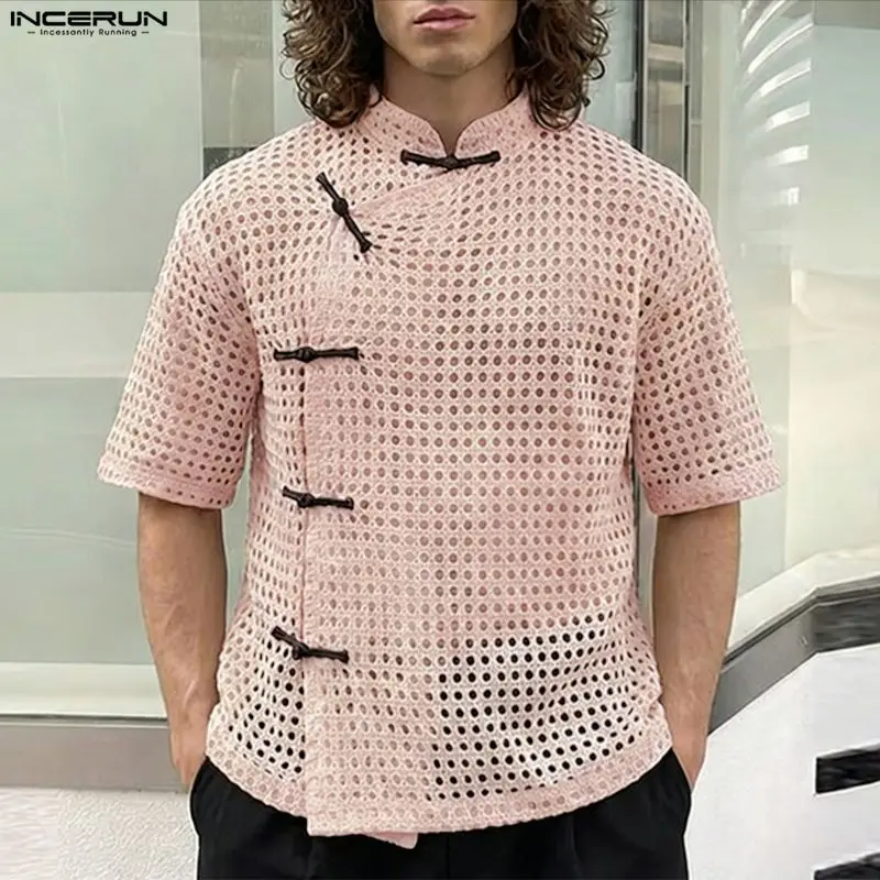 INCERUN Men's Shirt Hollow Out See Through Stand Collar Hlaf Sleeve Men Clothes Streetwear 2026 Button Vintage Camisa Tops Man
INCERUN Men's Shirt Hollow Out See Through Stand Collar Hlaf Sleeve Men Clothes Streetwear 2026 Button Vintage Camisa Tops Man