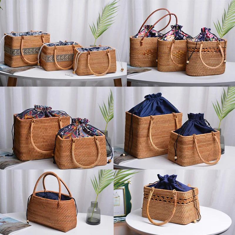 Girls Accessories Handmade Rattan Basket Exotic Art Handbag Go Out Decorative Bags Storage Organizers Basket Home Decoration
Girls Accessories Handmade Rattan Basket Exotic Art Handbag Go Out Decorative Bags Storage Organizers Basket Home Decoration