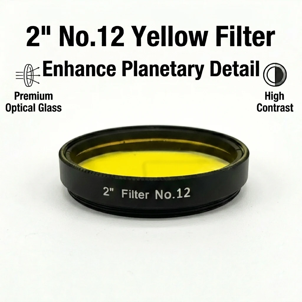 Professional 2" Astronomy Filter No.12 Deep Yellow for Telescope Eyepiece Lunar Moon Planetary Observation Enhance Contrast M48
Professional 2" Astronomy Filter No.12 Deep Yellow for Telescope Eyepiece Lunar Moon Planetary Observation Enhance Contrast M48