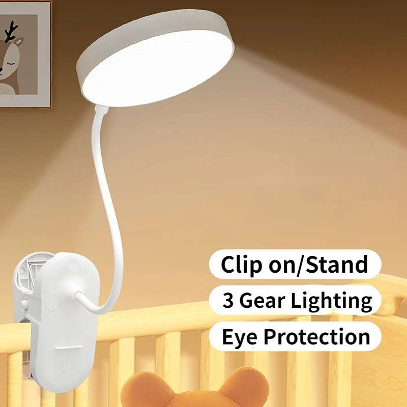 Round LED Desk Lamp USB Rechargeable Table Lamp Book Reading Night Light Clip-on Light for Bedroom 3 Mode Dimming Eye Protection
Round LED Desk Lamp USB Rechargeable Table Lamp Book Reading Night Light Clip-on Light for Bedroom 3 Mode Dimming Eye Protection