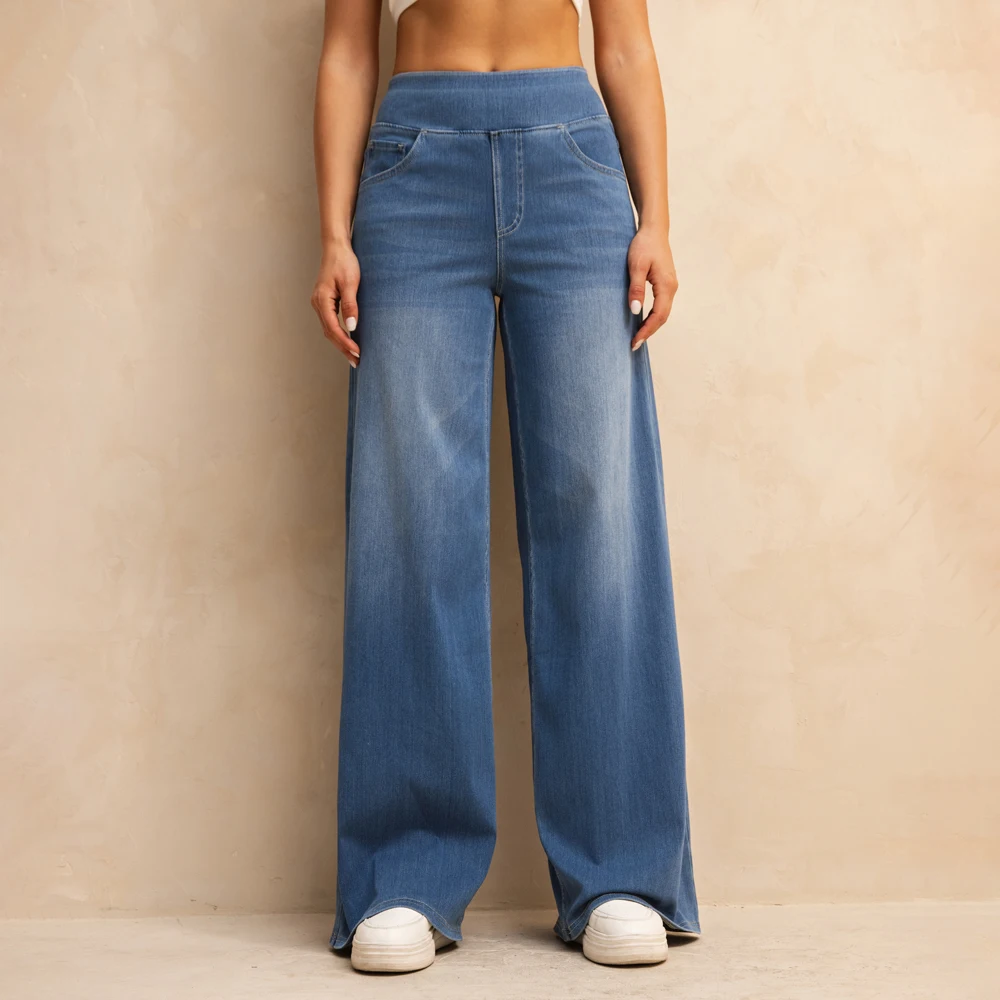 Shascullfites Melody High-Waisted Tummy Control Jeans Women's Retro Blue Flare Jeans with Pockets Casual Wide Leg Jeans
Shascullfites Melody High-Waisted Tummy Control Jeans Women's Retro Blue Flare Jeans with Pockets Casual Wide Leg Jeans