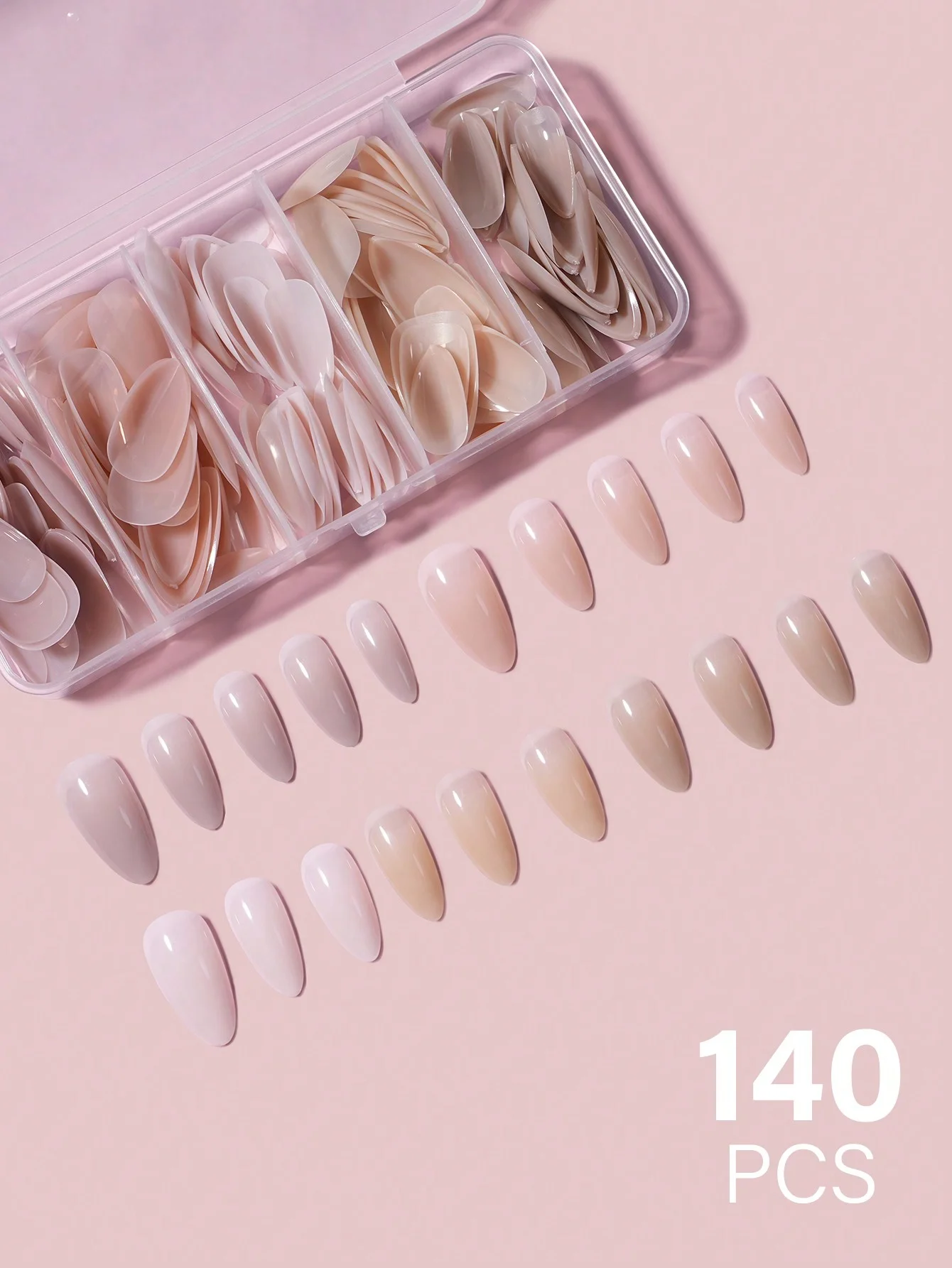 140 pieces, 1 box of 5-color short almond nail tips, 14 sizes acrylic nail tips, full set of false nail tips, suitable for women
140 pieces, 1 box of 5-color short almond nail tips, 14 sizes acrylic nail tips, full set of false nail tips, suitable for women