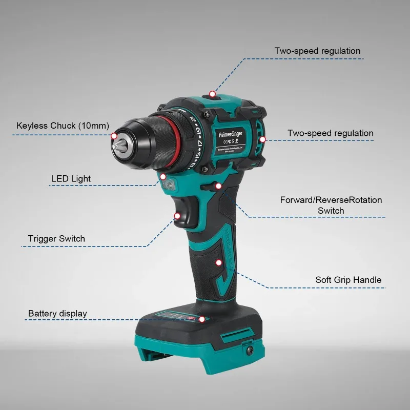 【Hot Item】10mm Cordless Brushless Electric Drill 2-Speed Metal Chuck Screwdriver Home DIY Tool For 18V Battery(No Battery)
【Hot Item】10mm Cordless Brushless Electric Drill 2-Speed Metal Chuck Screwdriver Home DIY Tool For 18V Battery(No Battery)
