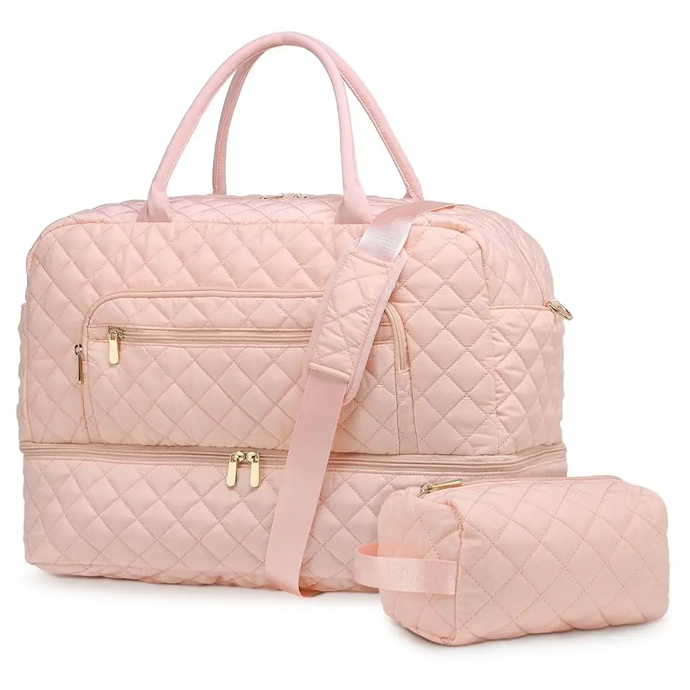 Большая дорожная сумка-даффл на 50 л для женщин, сумка для выходных/ночевки с отделением для обуви, водонепроницаемым карманом и косметичкой, одобренная TSA, розовая
Большая дорожная сумка-даффл на 50 л для женщин, сумка для выходных/ночевки с отделением для обуви, водонепроницаемым карманом и косметичкой, одобренная TSA, розовая