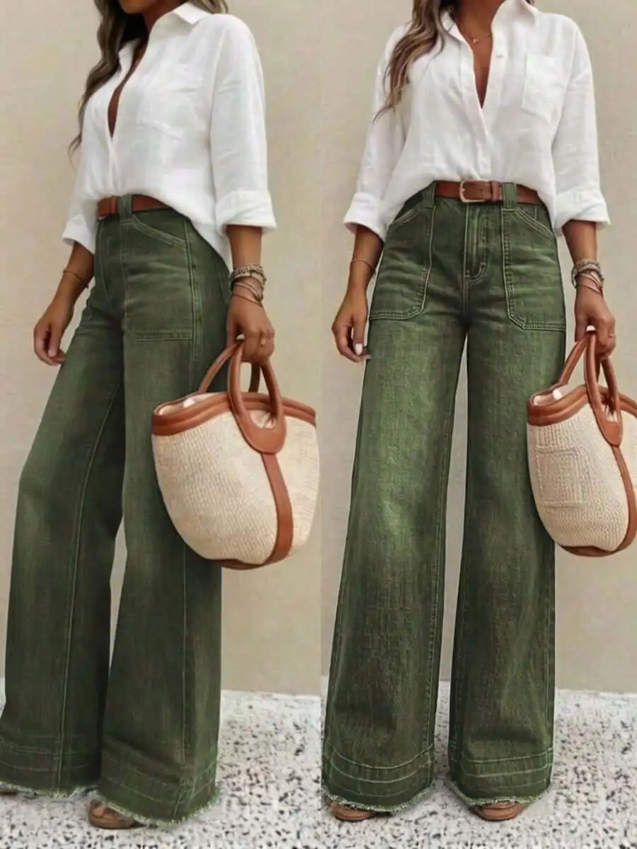 Womens High Quality Casual Loose Wide Leg Denim Pants Comfortable All Season Stylish Outfit
Womens High Quality Casual Loose Wide Leg Denim Pants Comfortable All Season Stylish Outfit