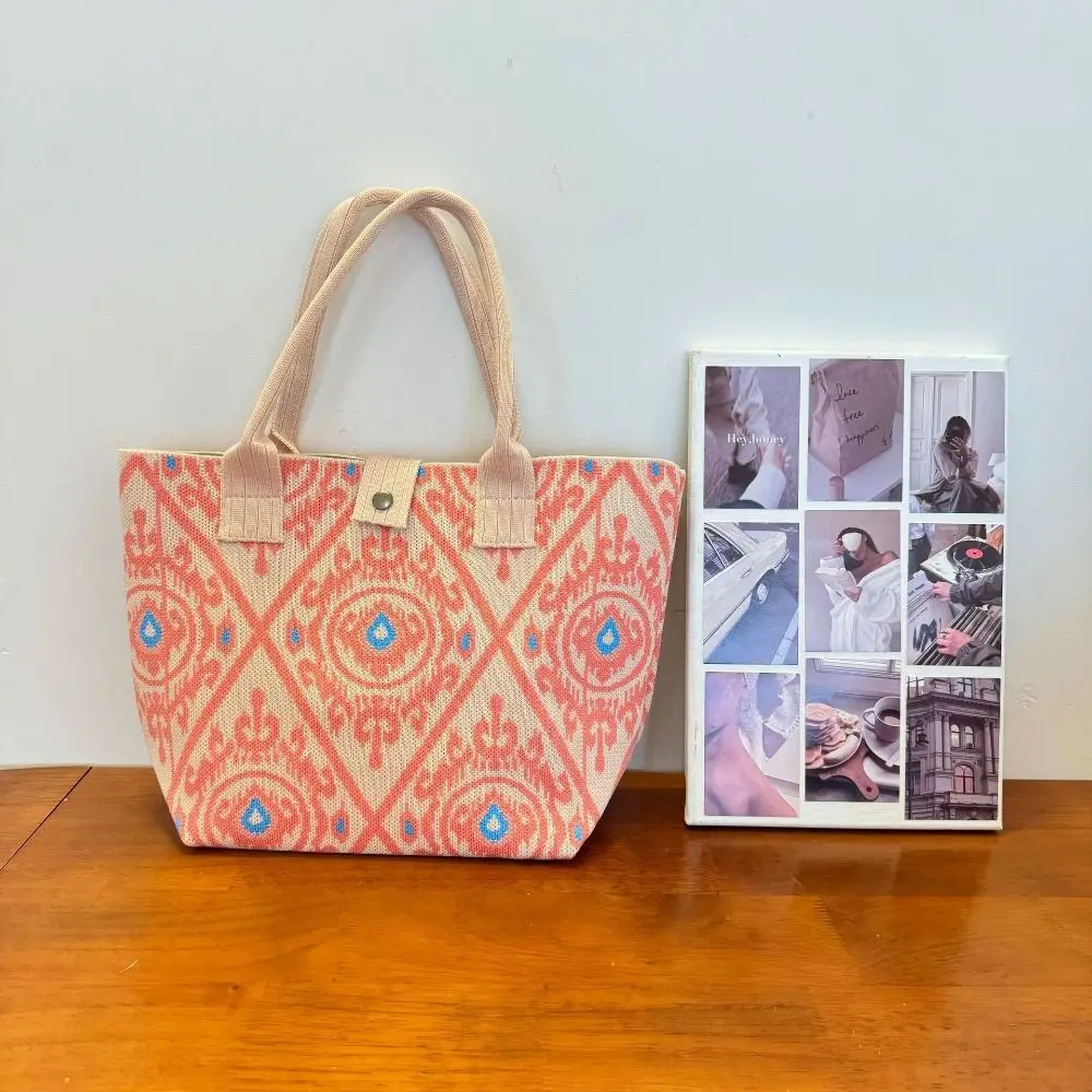 Portable Large Capacity Ethnic Style Knitted Bag Geometric Pattern Colorful Embroidery Handbag Retro Bohemian Tote Bag Beach
Portable Large Capacity Ethnic Style Knitted Bag Geometric Pattern Colorful Embroidery Handbag Retro Bohemian Tote Bag Beach