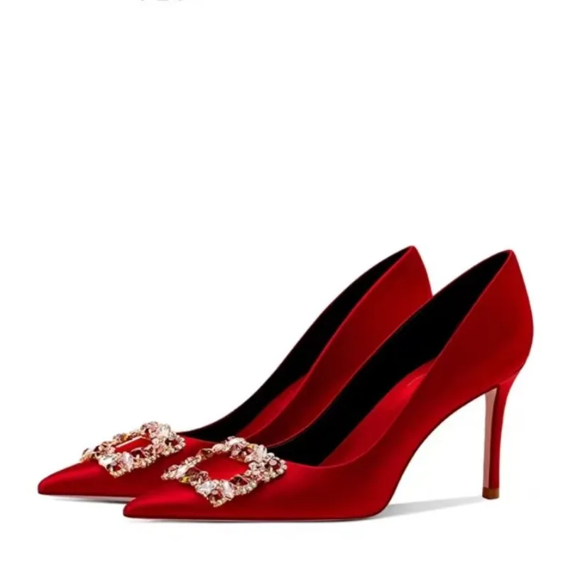 Elegant Womens Wedding Shoes Luxury Metal Decoration High Heels for Woman French Style Casual Shoes Designer Shoes Zapatos Mujer
Elegant Womens Wedding Shoes Luxury Metal Decoration High Heels for Woman French Style Casual Shoes Designer Shoes Zapatos Mujer