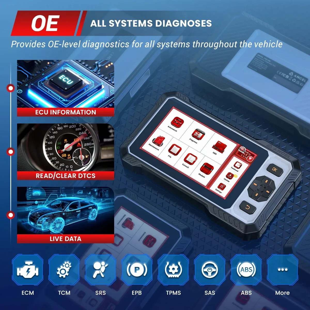 All System Bidirectional OBD2 Scanner Automotive Scanner CAN FD 15 Reset Active Test 2026 ANCEL FX6100 Diagnostic Tools
All System Bidirectional OBD2 Scanner Automotive Scanner CAN FD 15 Reset Active Test 2026 ANCEL FX6100 Diagnostic Tools
