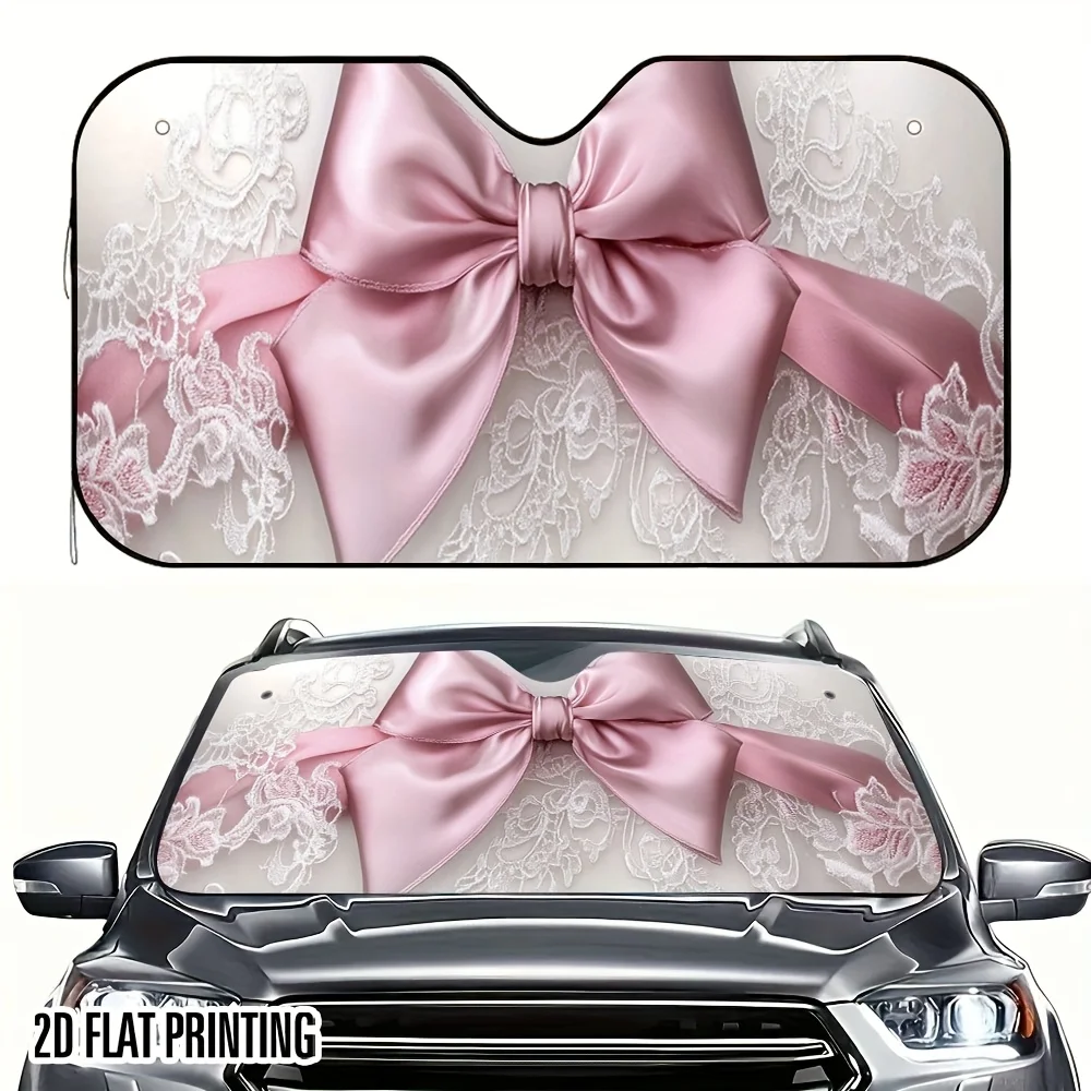 1pc Pink Bow & Lace Car Sunshade - Foldable Heat-Resistant Windshield Cover With 4 Suction Cups, Fit For SUVs Sedans Vans Trucks
1pc Pink Bow & Lace Car Sunshade - Foldable Heat-Resistant Windshield Cover With 4 Suction Cups, Fit For SUVs Sedans Vans Trucks