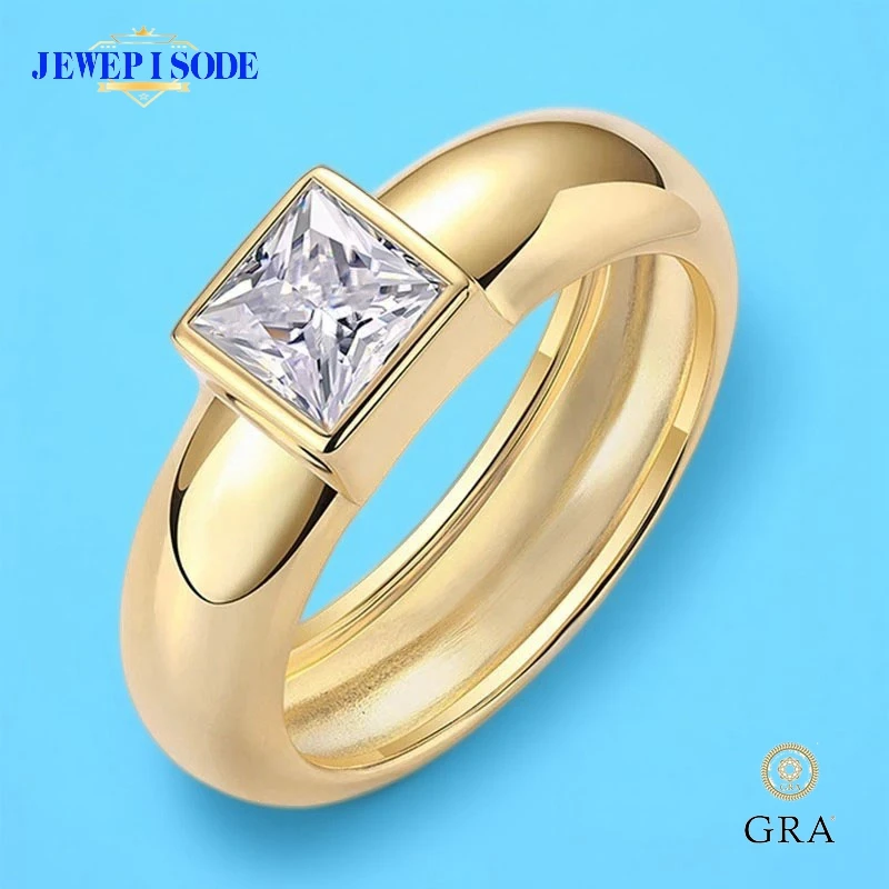 JEWEPISODE 1CT 5.5*5.5MM Princess Cut D Color Moissanite Engagement Ring 925 Silver Rings 18K Gold Plated Fine Jewelry Wholesale
JEWEPISODE 1CT 5.5*5.5MM Princess Cut D Color Moissanite Engagement Ring 925 Silver Rings 18K Gold Plated Fine Jewelry Wholesale