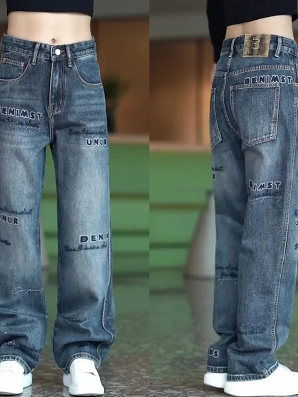 Sli Embroidered Denim Jeans Men's Casual Printed High Street Loose Fit Trendy Long Pants Autumn Winter Wear for Men
Sli Embroidered Denim Jeans Men's Casual Printed High Street Loose Fit Trendy Long Pants Autumn Winter Wear for Men