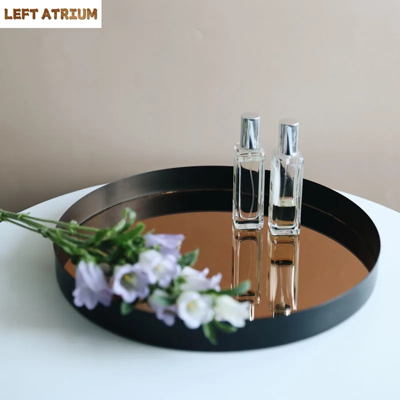 Black Mirror Glass Tray Metal Trays Decorative Storage Plate Dressing Table Jewelry Necklace Display Plate Cosmetics Organizer
Black Mirror Glass Tray Metal Trays Decorative Storage Plate Dressing Table Jewelry Necklace Display Plate Cosmetics Organizer