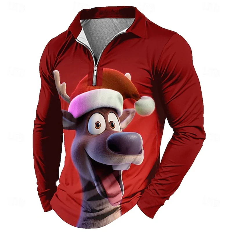 christmas men's 3D zipper long-Sleeve polo shirt 3D fun christmas animal crew neck shirt street style casual zipper shirt
christmas men's 3D zipper long-Sleeve polo shirt 3D fun christmas animal crew neck shirt street style casual zipper shirt
