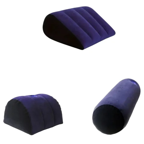 Portable Flocking Inflatable Position Pillow Bed Wedge Support Aid for Couples Night Game Play Comfortable Couples Position Furn
