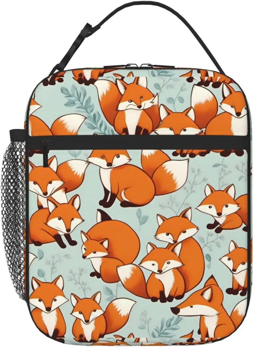 Унисекс с мультяшными маленькими лисочками и съемной портативной перепончатой изолированной сумкой для обеда для работы, путешествий, кемпинга, черный 
Унисекс с мультяшными маленькими лисочками и съемной портативной перепончатой изолированной сумкой для обеда для работы, путешествий, кемпинга, черный