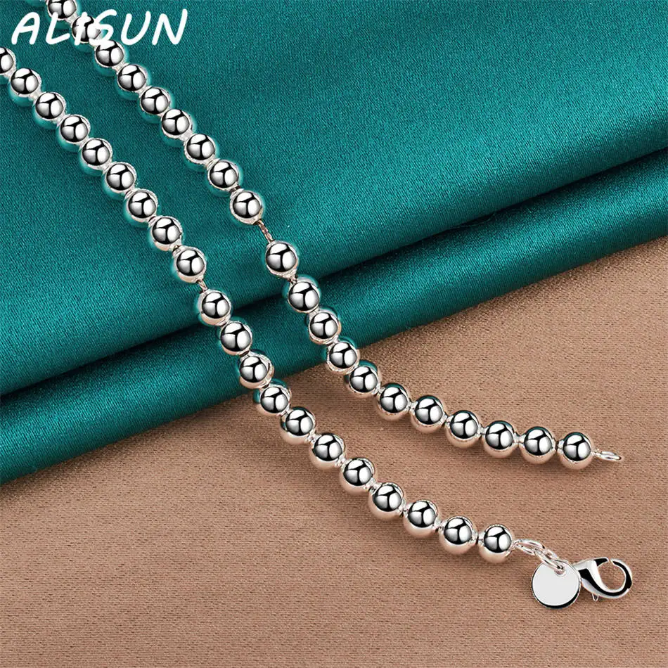 ALISUN 925 Sterling Silver 6mm Beads Necklace For Women Men Anniversary Gift Popular Wild Fashion Romantic Jewelry
ALISUN 925 Sterling Silver 6mm Beads Necklace For Women Men Anniversary Gift Popular Wild Fashion Romantic Jewelry