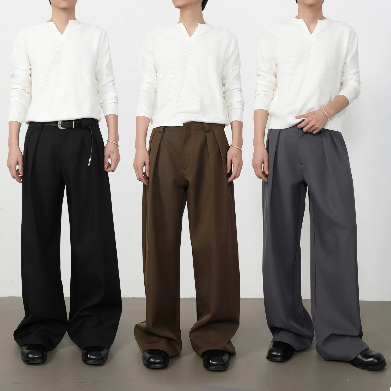 Men's Solid Color Simple Basic Casual Trendy Loose Pleated Straight A-line Suit Trousers Male 2026 Fashion Pants Bottom Clothes
Men's Solid Color Simple Basic Casual Trendy Loose Pleated Straight A-line Suit Trousers Male 2026 Fashion Pants Bottom Clothes