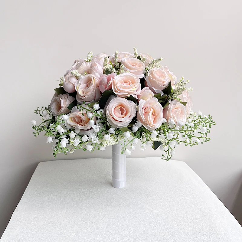 Bride Bouquet Wedding Flowers Lily of The Valley Champagne Silk Roses Artificial Bridal Bridesmaids Bouquets Wedding Accessories
Bride Bouquet Wedding Flowers Lily of The Valley Champagne Silk Roses Artificial Bridal Bridesmaids Bouquets Wedding Accessories