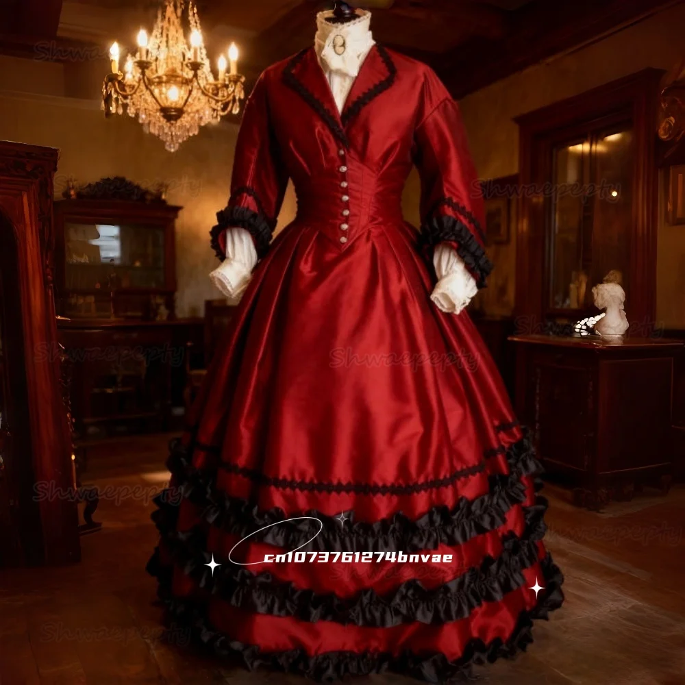 Историческое платье для выпускного вечера времен Гражданской войны Красное и черное бальное платье Вечерние платья длиной до пола с длинными рукавами Викторианский костюм по индивидуальному заказу
Историческое платье для выпускного вечера времен Гражданской войны Красное и черное бальное платье Вечерние платья длиной до пола с длинными рукавами Викторианский костюм по индивидуальному заказу