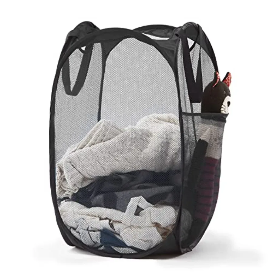Collapsible Mesh Pop Up Laundry Hamper with Sturdy Handles and Side Pocket - Portable Foldable Clothes Baskets for Dorm, Bathro
Collapsible Mesh Pop Up Laundry Hamper with Sturdy Handles and Side Pocket - Portable Foldable Clothes Baskets for Dorm, Bathro