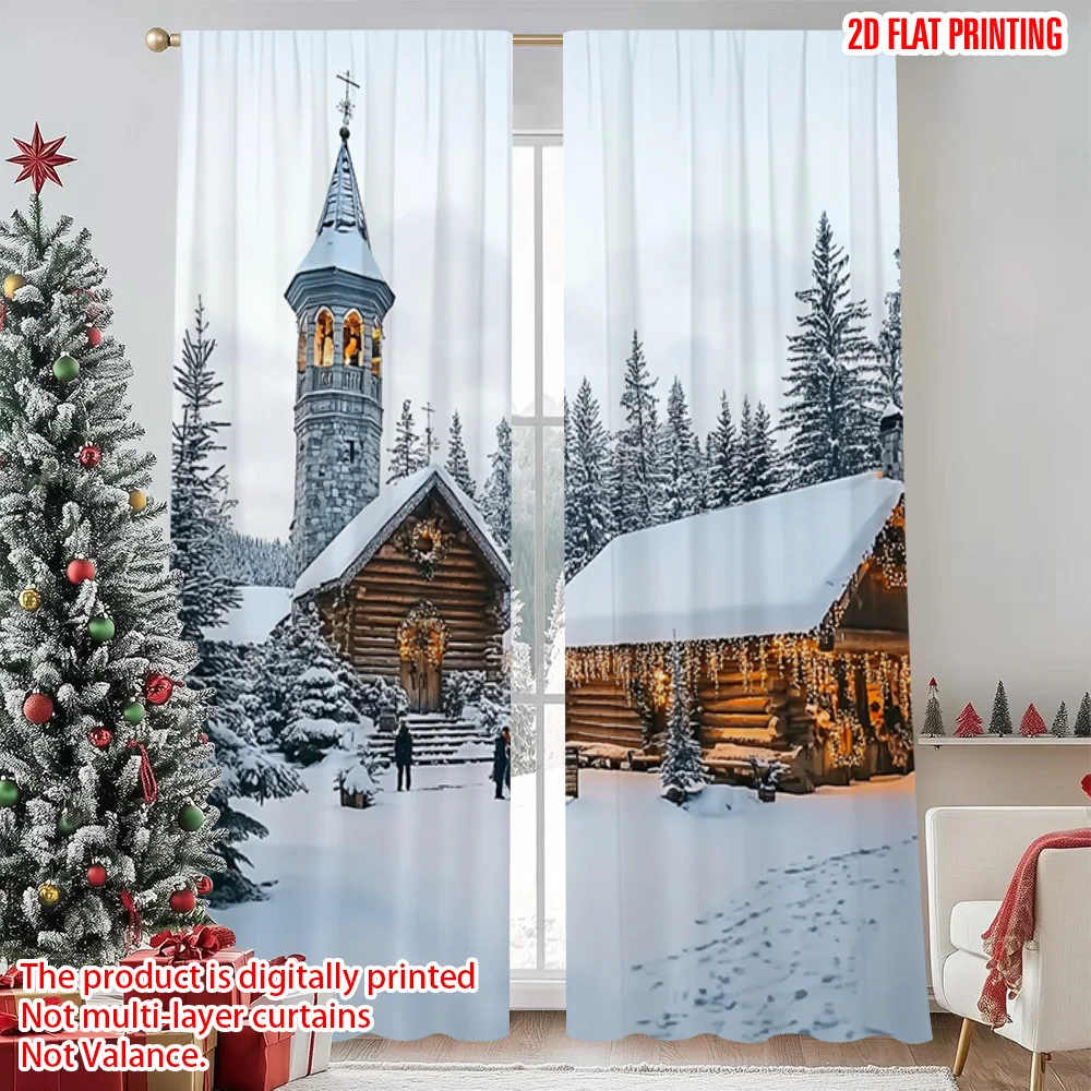 2pcs 2D flat printing Merry Christmas Party Curtains Cottage Church Durable Polyester Without Electricity Festive Wall Decor for
2pcs 2D flat printing Merry Christmas Party Curtains Cottage Church Durable Polyester Without Electricity Festive Wall Decor for