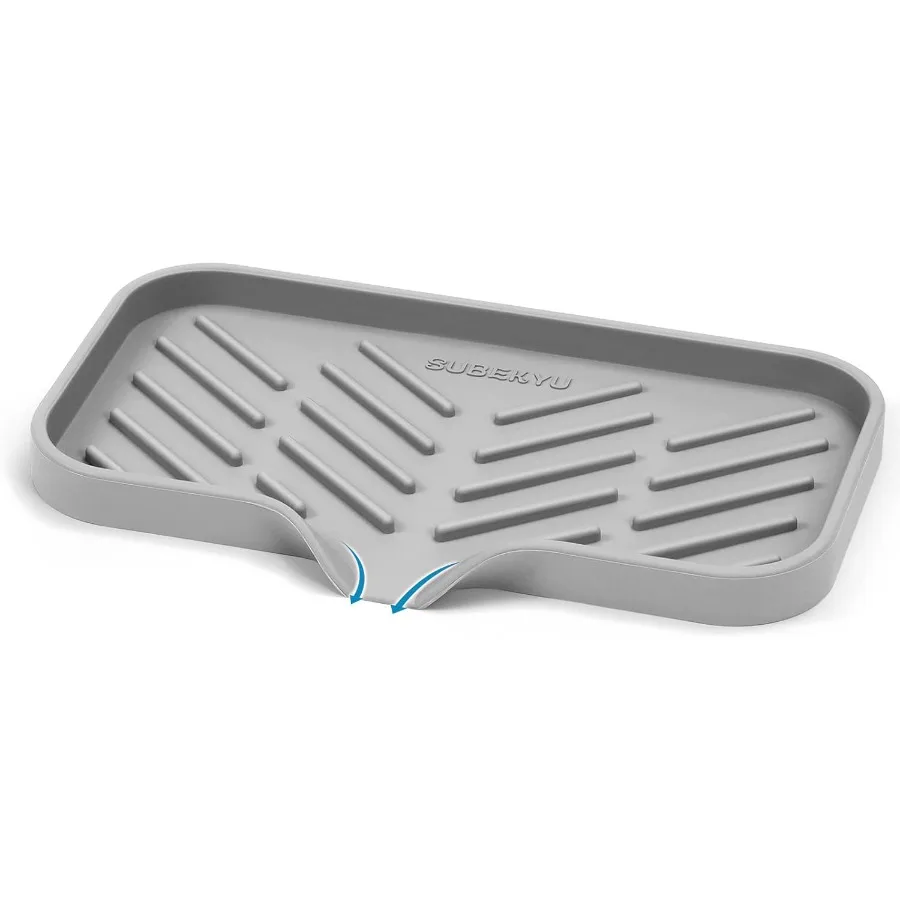 Силиконовый кухонный поднос для мыла, поднос для раковины для кухонной стойки/бутылок с мылом, держатель для губки и органайзер со сливным носиком, серый [размер:
Силиконовый кухонный поднос для мыла, поднос для раковины для кухонной стойки/бутылок с мылом, держатель для губки и органайзер со сливным носиком, серый [размер: