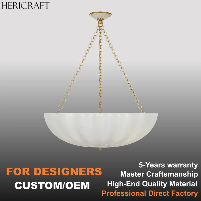 Newly White Glass Bowl Chandelier Brass Chain 28" Pendant Light For Living Dining Bedroom UL Standard 110V
Newly White Glass Bowl Chandelier Brass Chain 28" Pendant Light For Living Dining Bedroom UL Standard 110V