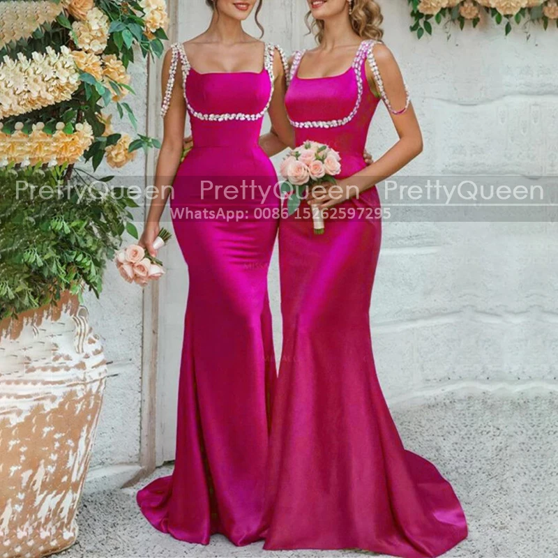 Customized Long Luxury Bridesmaid Dresses Mermaid Beads Tassel Spagetti Straps Sheath Wedding Party Dress For Women
Customized Long Luxury Bridesmaid Dresses Mermaid Beads Tassel Spagetti Straps Sheath Wedding Party Dress For Women