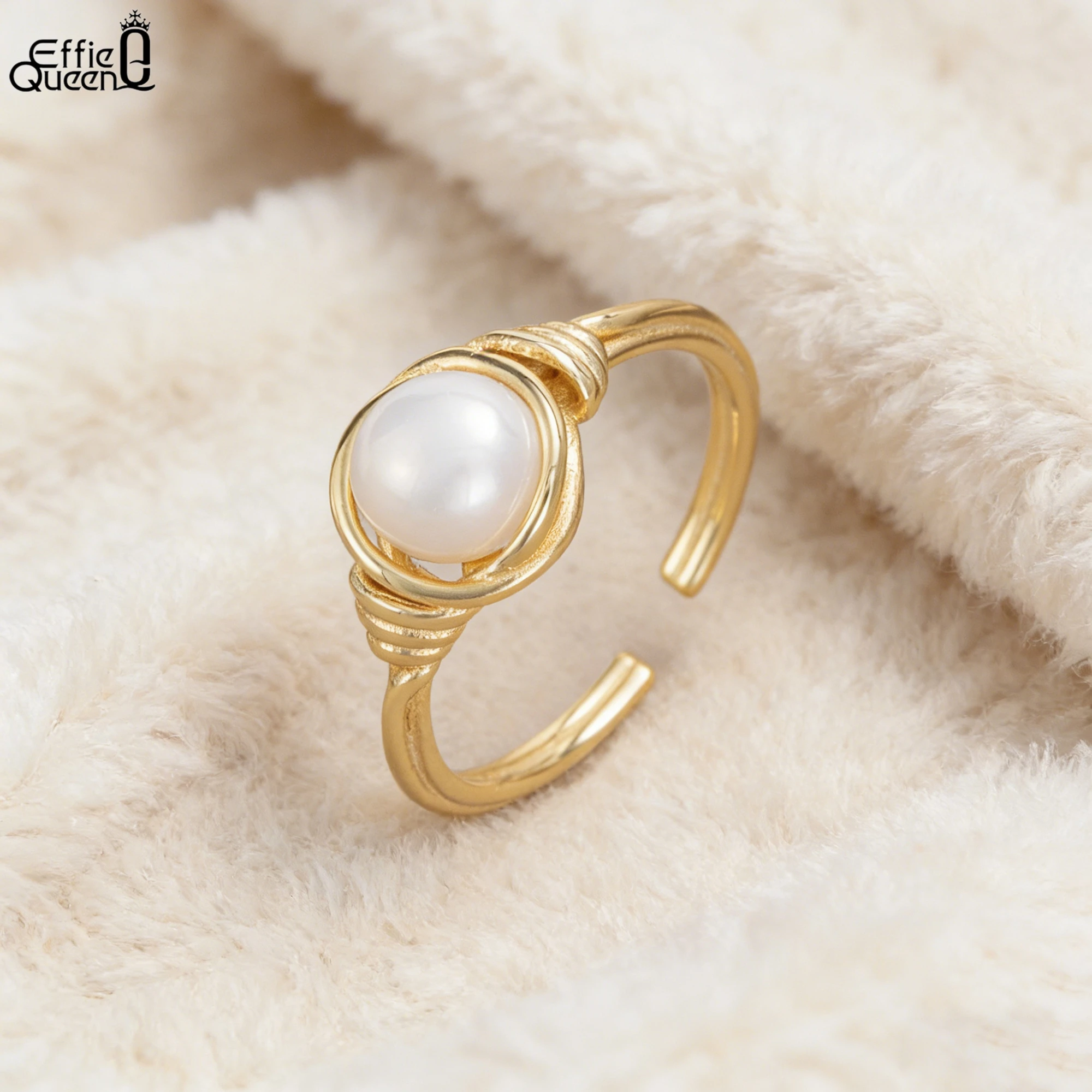 Effie Queen 100% S925 Silver 14k Gold Twist Pearl Ring Natural Jewelry for Women, Men Wedding Party Banquet Birthdays Gift GPR16
Effie Queen 100% S925 Silver 14k Gold Twist Pearl Ring Natural Jewelry for Women, Men Wedding Party Banquet Birthdays Gift GPR16