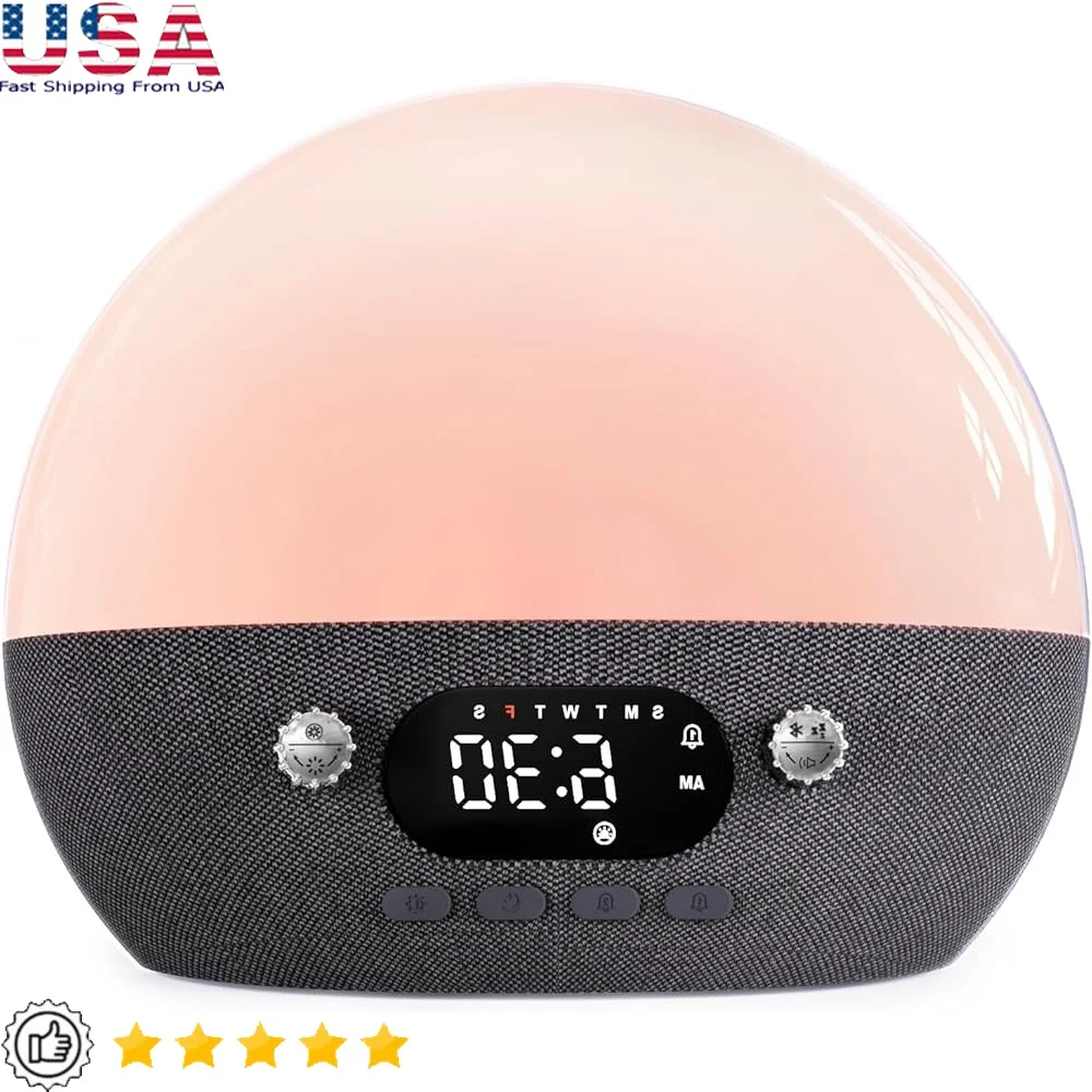Sunrise Alarm Clock with Bluetooth Speaker White Noise Sleep Aid Gentle Wake Up Light Dual Alarms Night Light Kids Adults
Sunrise Alarm Clock with Bluetooth Speaker White Noise Sleep Aid Gentle Wake Up Light Dual Alarms Night Light Kids Adults