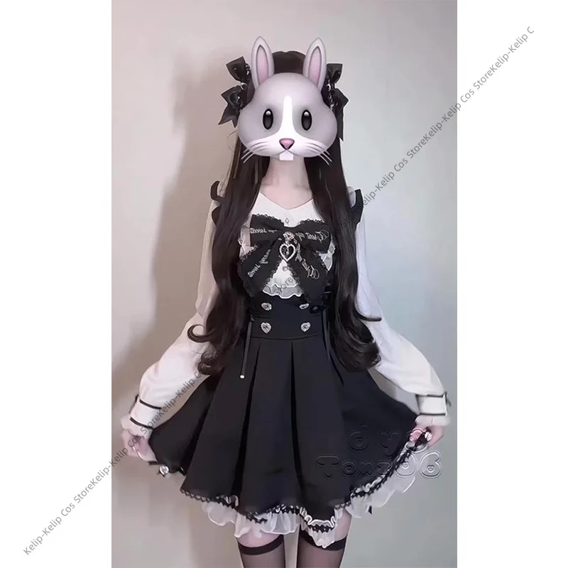 Jirai Kei Dress Dark Sweet Style Patchwork Long Sleeve Dress Cross Bow Lace Mini Skirt Kawaii School Girl Outfits for Women
Jirai Kei Dress Dark Sweet Style Patchwork Long Sleeve Dress Cross Bow Lace Mini Skirt Kawaii School Girl Outfits for Women