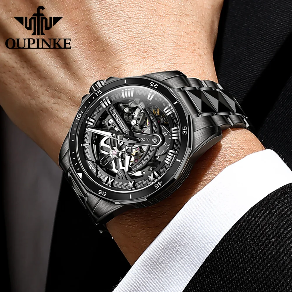 OUPINKE 3178 Hollowed Man Watch Luxury Original Automatic Mechanical Watch for Men Tungsten Steel Skeleton Men Dress Wristwatch
OUPINKE 3178 Hollowed Man Watch Luxury Original Automatic Mechanical Watch for Men Tungsten Steel Skeleton Men Dress Wristwatch
