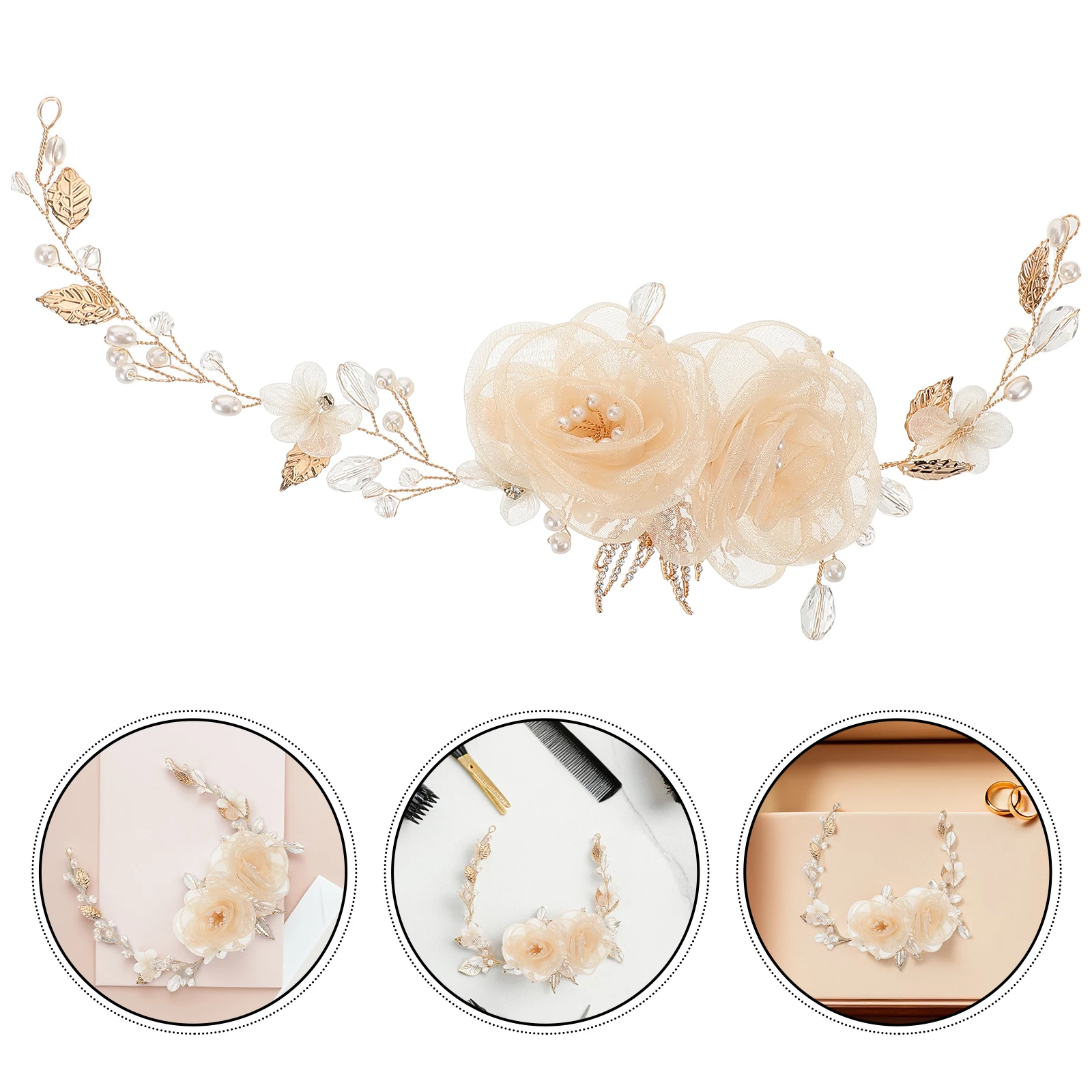 s Elegant Bridal Headpiece Floral Hair Wreath Lightweight Rhinestone Bridesmaid Flower Girl Leaf Design Wedding for Ceremony
s Elegant Bridal Headpiece Floral Hair Wreath Lightweight Rhinestone Bridesmaid Flower Girl Leaf Design Wedding for Ceremony