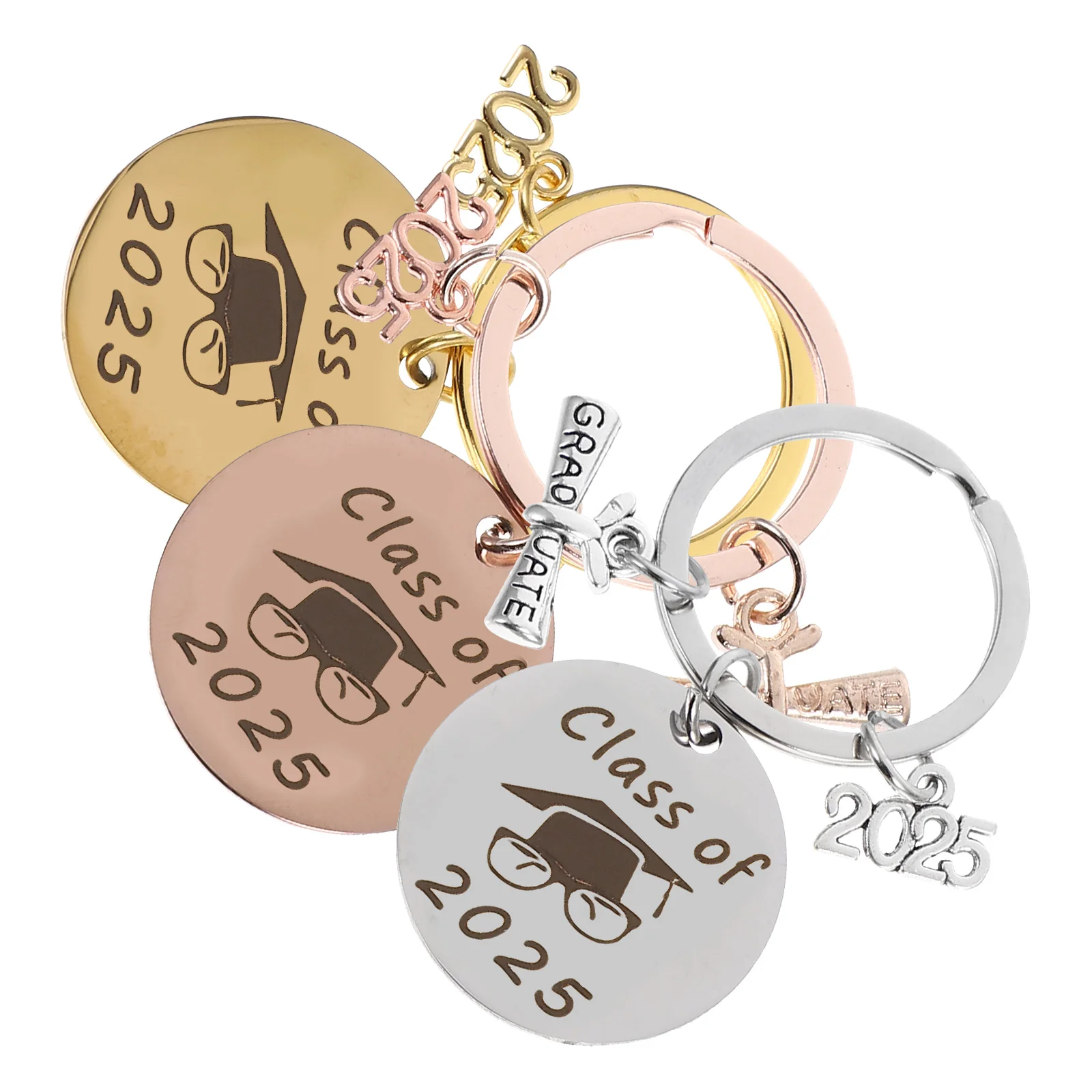3pcs Graduation Keychain 2025 Class Stainless Steel Alloy Charms Bag Hanging Ornament Practical Gift Ideas for Students
3pcs Graduation Keychain 2025 Class Stainless Steel Alloy Charms Bag Hanging Ornament Practical Gift Ideas for Students