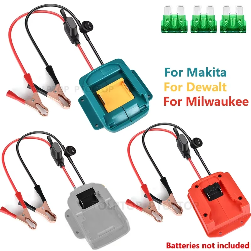Jumper Cables for Makita/Milwaukee/Dewalt 18V 20V Li-ion Battery Car Jump Starter Automotive Booster Cables with Fuse Switch
Jumper Cables for Makita/Milwaukee/Dewalt 18V 20V Li-ion Battery Car Jump Starter Automotive Booster Cables with Fuse Switch