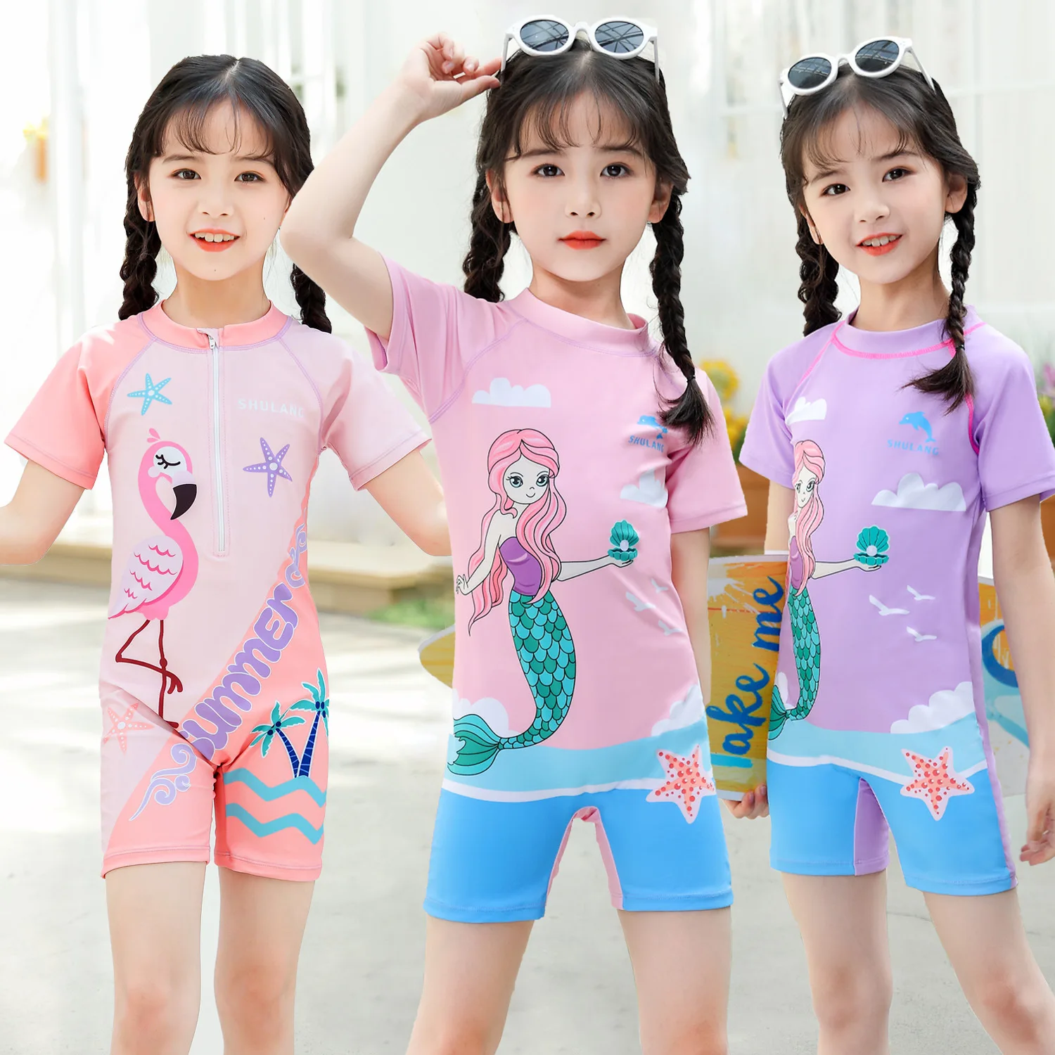 Girls Swimsuits One-Piece Bathing Suits with Hat Summer Beach Water Sport Short Swimsuit with Cartoon Pattern for 2-13 Years Old
Girls Swimsuits One-Piece Bathing Suits with Hat Summer Beach Water Sport Short Swimsuit with Cartoon Pattern for 2-13 Years Old