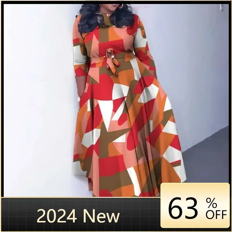 Dress Women S-3XL Printed Fashion Long Sleeve Big Hem Fall Clothes New Maxi Dresses Wholesale Dropshipping with Bandage
Dress Women S-3XL Printed Fashion Long Sleeve Big Hem Fall Clothes New Maxi Dresses Wholesale Dropshipping with Bandage