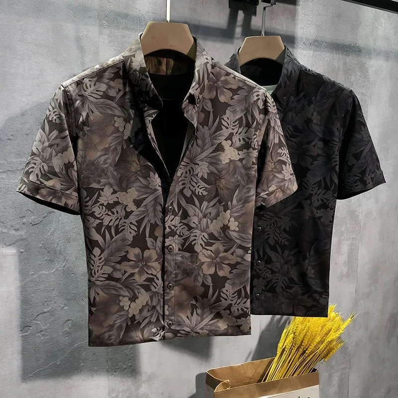 Summer men's short-sleeved shirt slim-fit Korean style casual half-sleeve shirt trendy floral fashionable men's shirt
Summer men's short-sleeved shirt slim-fit Korean style casual half-sleeve shirt trendy floral fashionable men's shirt