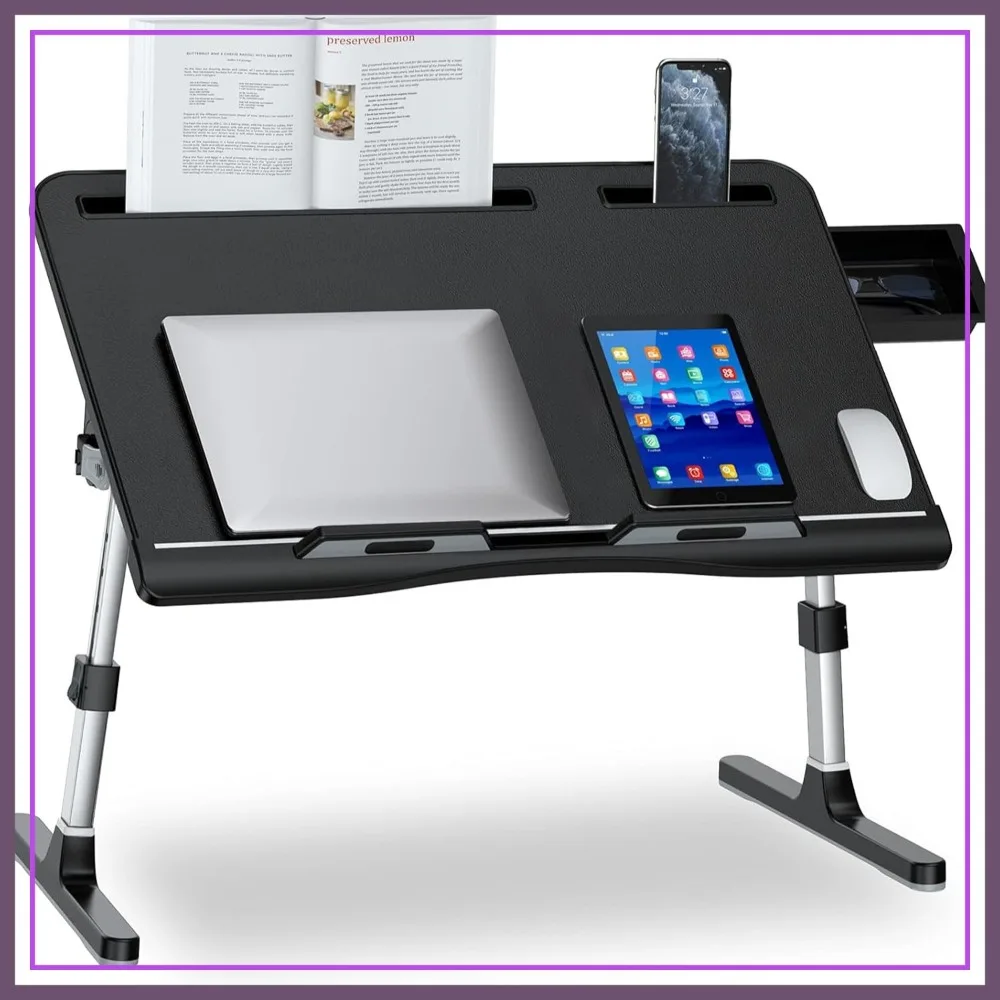 X-Large Leather Adjustable Laptop Bed Desk, Foldable Computer Table with Drawer and Stoppers for Bed Sofa Couch, 23.6 inch Black
X-Large Leather Adjustable Laptop Bed Desk, Foldable Computer Table with Drawer and Stoppers for Bed Sofa Couch, 23.6 inch Black