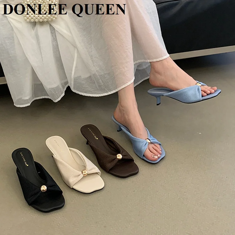 Women Elegant Pearl Decor Med Heels Slides Slippers Summer Square Toe Slip On Mule Sandals Casual Dress Shoes Comfort Daily Muje
Women Elegant Pearl Decor Med Heels Slides Slippers Summer Square Toe Slip On Mule Sandals Casual Dress Shoes Comfort Daily Muje