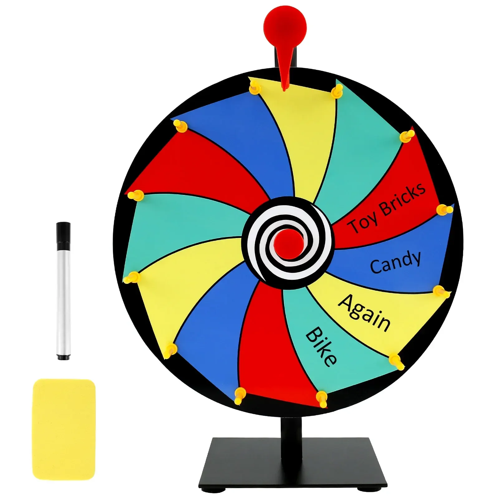 Prize Wheel Dry Erase Spin Wheel Spinner Game Color Roulette Wheel Heavy Duty Editable Spin Wheel ForPrizes Tabletop Prize Wheel
Prize Wheel Dry Erase Spin Wheel Spinner Game Color Roulette Wheel Heavy Duty Editable Spin Wheel ForPrizes Tabletop Prize Wheel