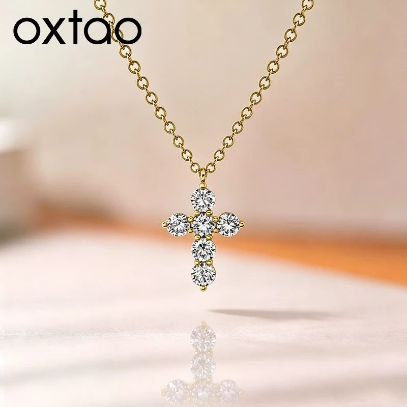 OXTAO 14K Gold Filled Cross Pendant Necklace 3.5mm D Color Moissanite Statement Charm Necklace Anniversary Gift Fine Jewelry
OXTAO 14K Gold Filled Cross Pendant Necklace 3.5mm D Color Moissanite Statement Charm Necklace Anniversary Gift Fine Jewelry