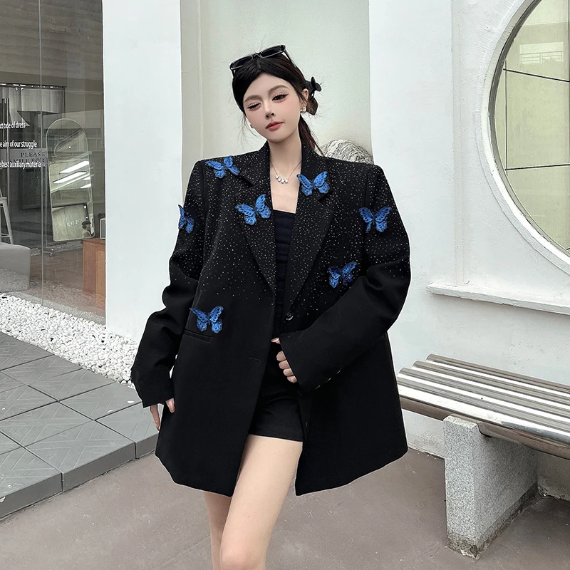 Spring 2026 New Versatile Starry Sky, Hot Diamond, Three Dimensional Butterfly Decoration, High End Black Suit Coat, Women's Des
Spring 2026 New Versatile Starry Sky, Hot Diamond, Three Dimensional Butterfly Decoration, High End Black Suit Coat, Women's Des