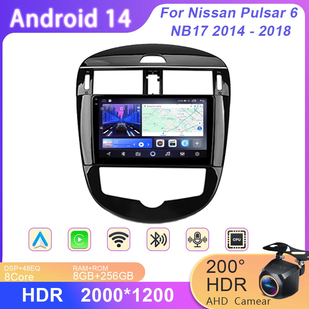 Car Radio Carplay For Nissan Pulsar 6 NB17 2014 - 2018 Navigation GPS Android Auto Stereo Multimedia Player Wifi Video No 2din
Car Radio Carplay For Nissan Pulsar 6 NB17 2014 - 2018 Navigation GPS Android Auto Stereo Multimedia Player Wifi Video No 2din