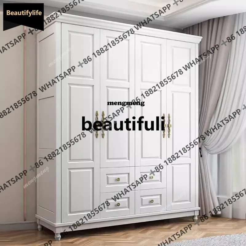 D80 Американский гардероб из массива дерева, домашний темный четырехдверный шкаф для спальни, шкафчик с распашной дверью, белый
D80 Американский гардероб из массива дерева, домашний темный четырехдверный шкаф для спальни, шкафчик с распашной дверью, белый