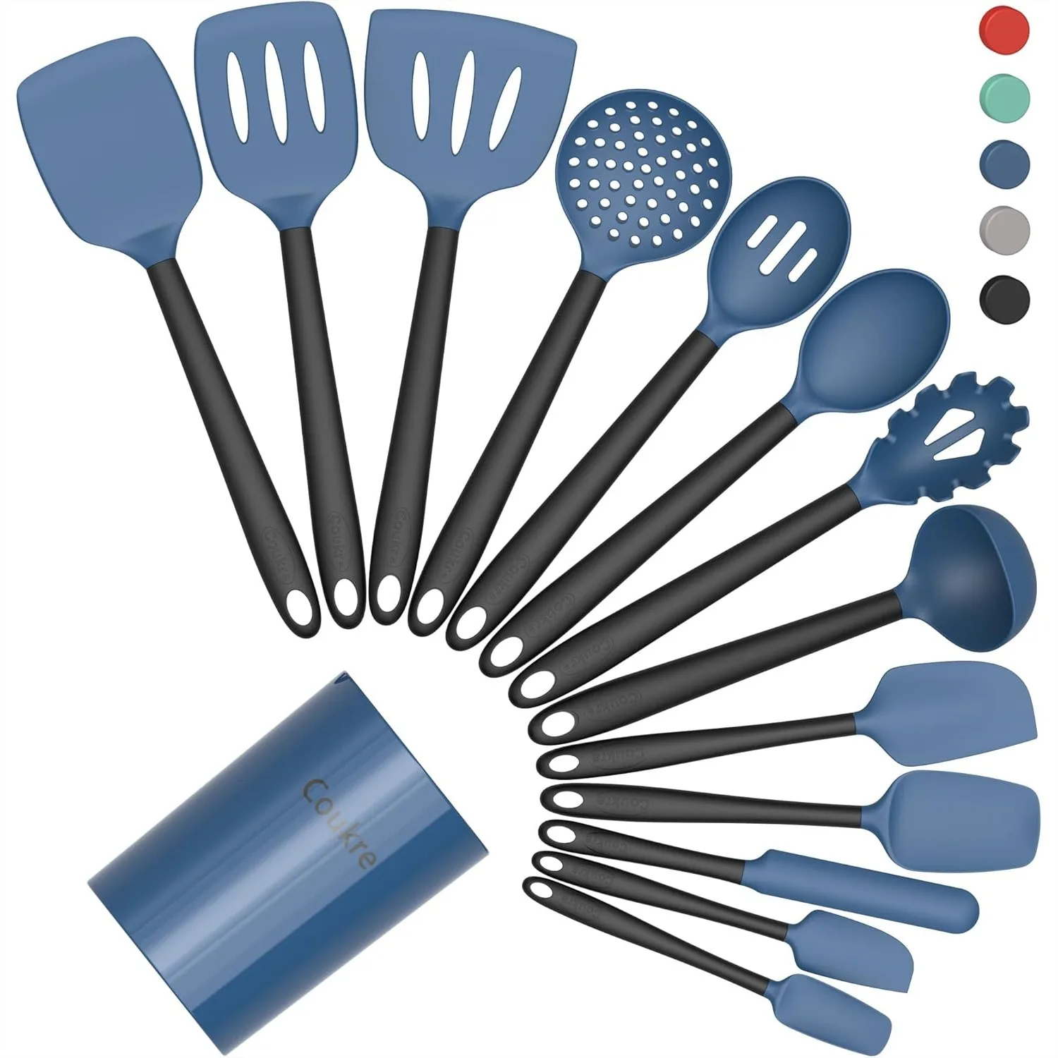 Silicone Kitchen Utensils Set with Holder, Heat Resistant Spatula and Spoon for Non-Stick Cookware, Dishwasher Safe, 14-Piece
Silicone Kitchen Utensils Set with Holder, Heat Resistant Spatula and Spoon for Non-Stick Cookware, Dishwasher Safe, 14-Piece